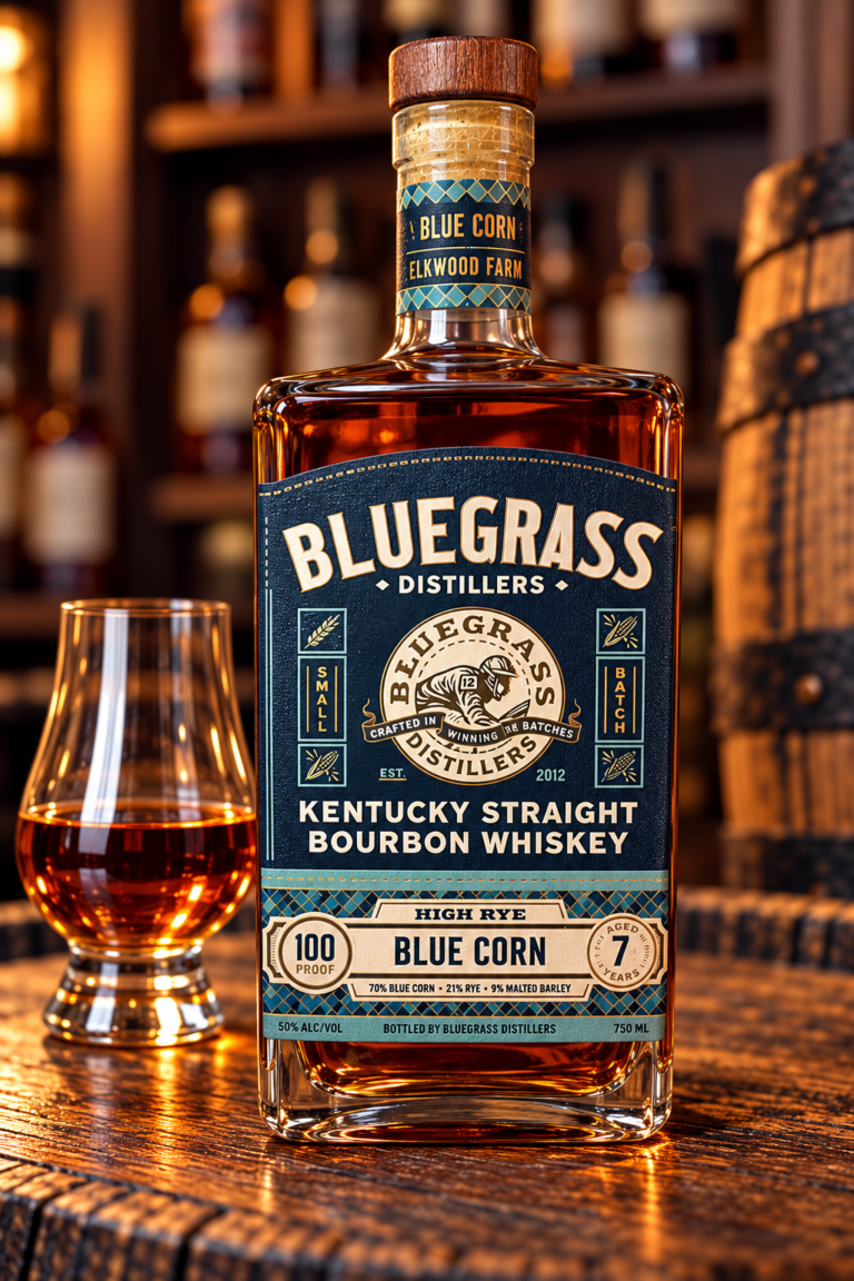 Bluegrass Distillery Kentucky Straight Bourbon High Rye Blue Corn